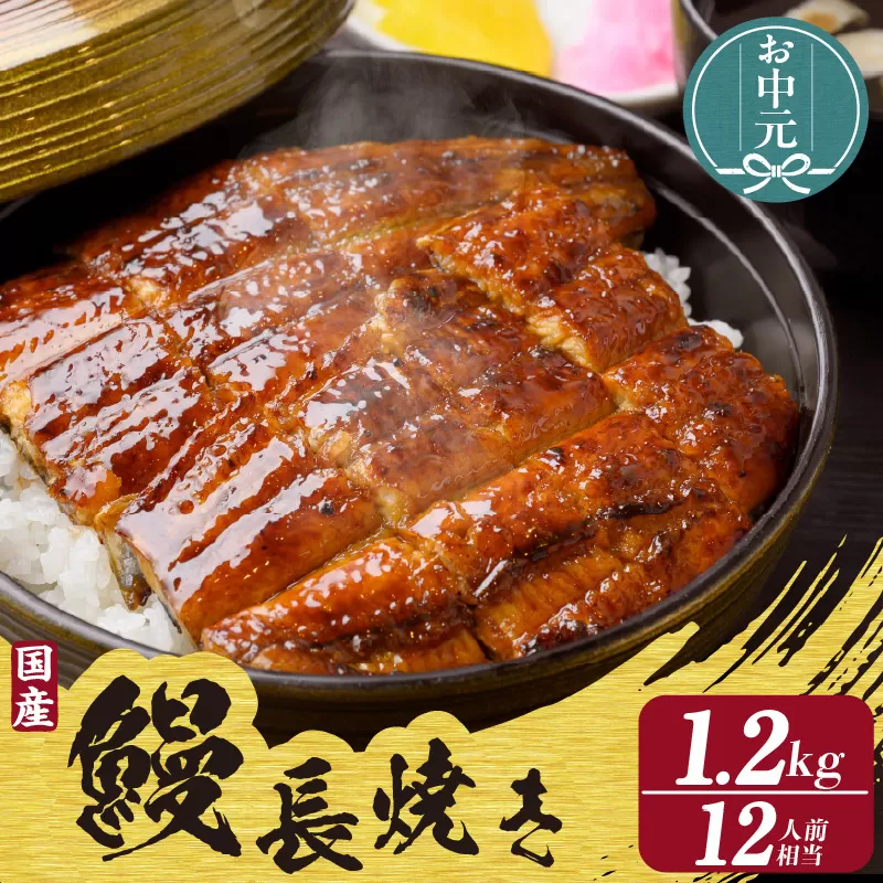 【お中元用】国産特大うなぎ長焼き６尾(約２００ｇ)　合計約１，２００ｇ（2279）
