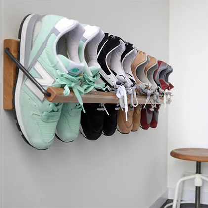 Sneaker wall スニーカーウォール  SW-900TM タモ（おおよそ4足収納 タモ無垢材 壁掛け 木製 シューズラック スリッパラック）【配達不可：沖縄・離島】 雑貨 日用品 家具