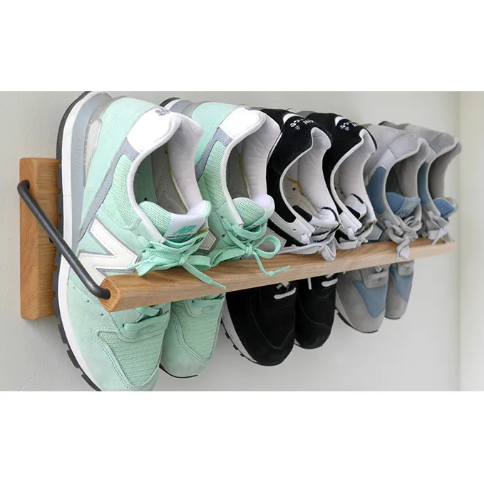 Sneaker wall スニーカーウォール  SW-680TM タモ（おおよそ3足収納 タモ無垢材 壁掛け 木製 シューズラック スリッパラック）【配達不可：沖縄・離島】 雑貨 日用品 家具 