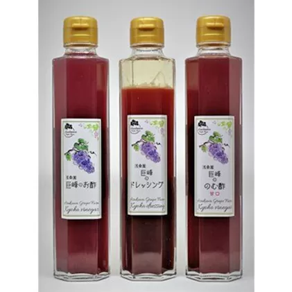 ぶどう農家浅桑園のこだわり巨峰のぶどう酢セット 果物 フルーツ たれ ドレッシング 果実酢 果汁飲料 野菜飲料 ぶどうジュース ブドウ 葡萄 調味料 