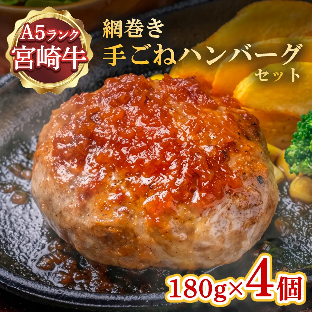 ハンバーグ A5ランク 宮崎牛 180g 4個 セット マ・メゾン 国産 冷凍ハンバーグ 工場直売 惣菜