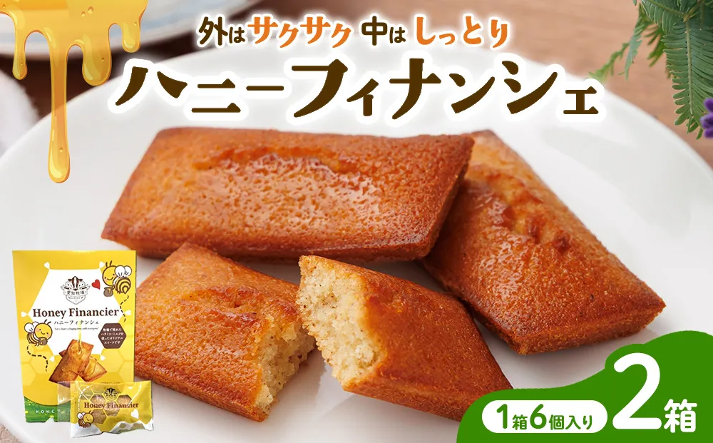ハニーフィナンシェ（6個入り）2箱　お菓子 焼菓子 洋菓子 スイーツ フィナンシェ はちみつ おやつ 手土産 お土産 個包装 日進市 愛知