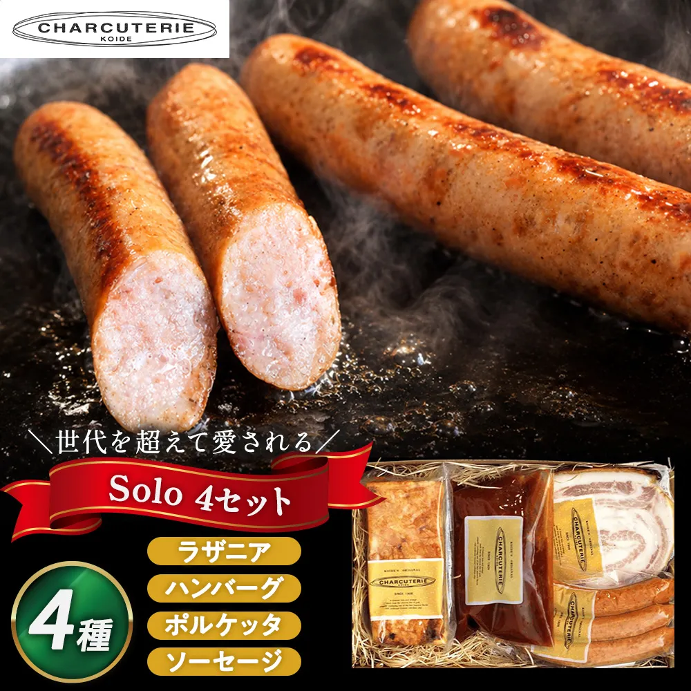 Solo4 ラザニア 煮込みハンバーグ ポルケッタ ポークウィンナー 肉 愛知 日進市 ※配送不可：離島