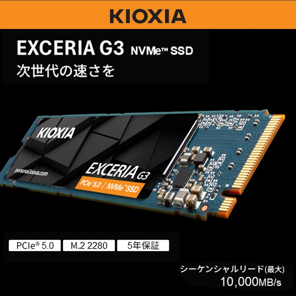 キオクシア（KIOXIA）PCIe(R)Gen5x4 内蔵SSD EXCERIA G3 2TB NVMe M.2 Type2280
