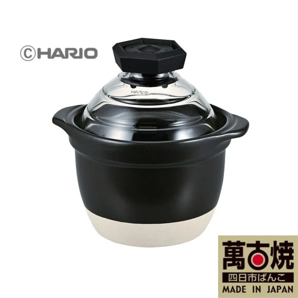 【萬古焼(ばんこやき)】フタがガラスのご飯釜1~2合炊き 令和7年モデル せんが陶器 【HARIO ハリオ 直火 土鍋 耐熱 ガラス 食器 キッチン 日用品 キッチン用品 日本製 ご飯 ごはん釜 炊飯器 四日市市 四日市】