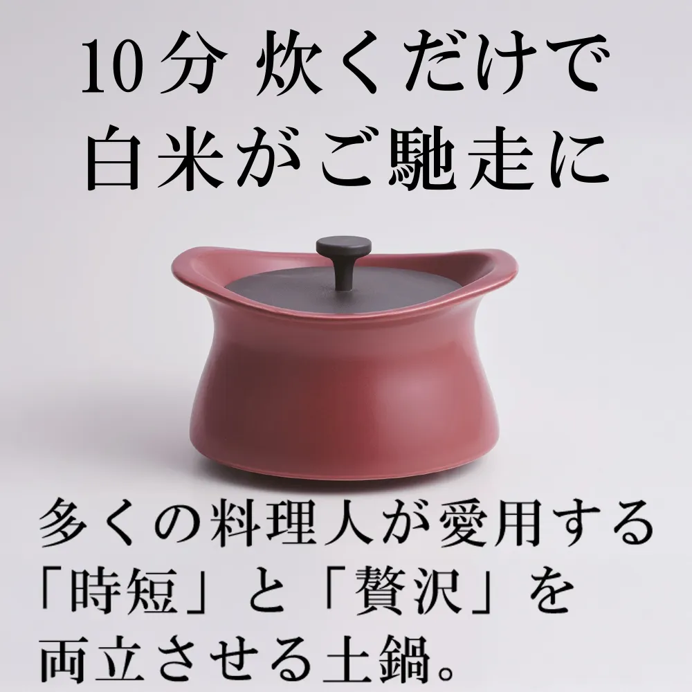 メディア露出多数「時短と贅沢」が両立する土鍋 best pot（ベストポット）20cm　マロンレッド【送料無料】MOLATURA(モラトゥーラ)|炊飯 土鍋 無水鍋 焼き芋 ご飯 無水カレー ザワつく萬古焼