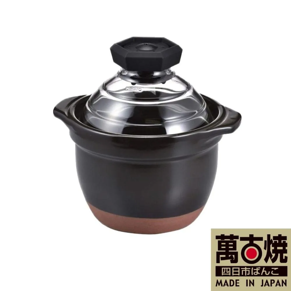 【萬古焼(ばんこやき)】フタがガラスのご飯釜1~2合炊き HARIO ハリオ