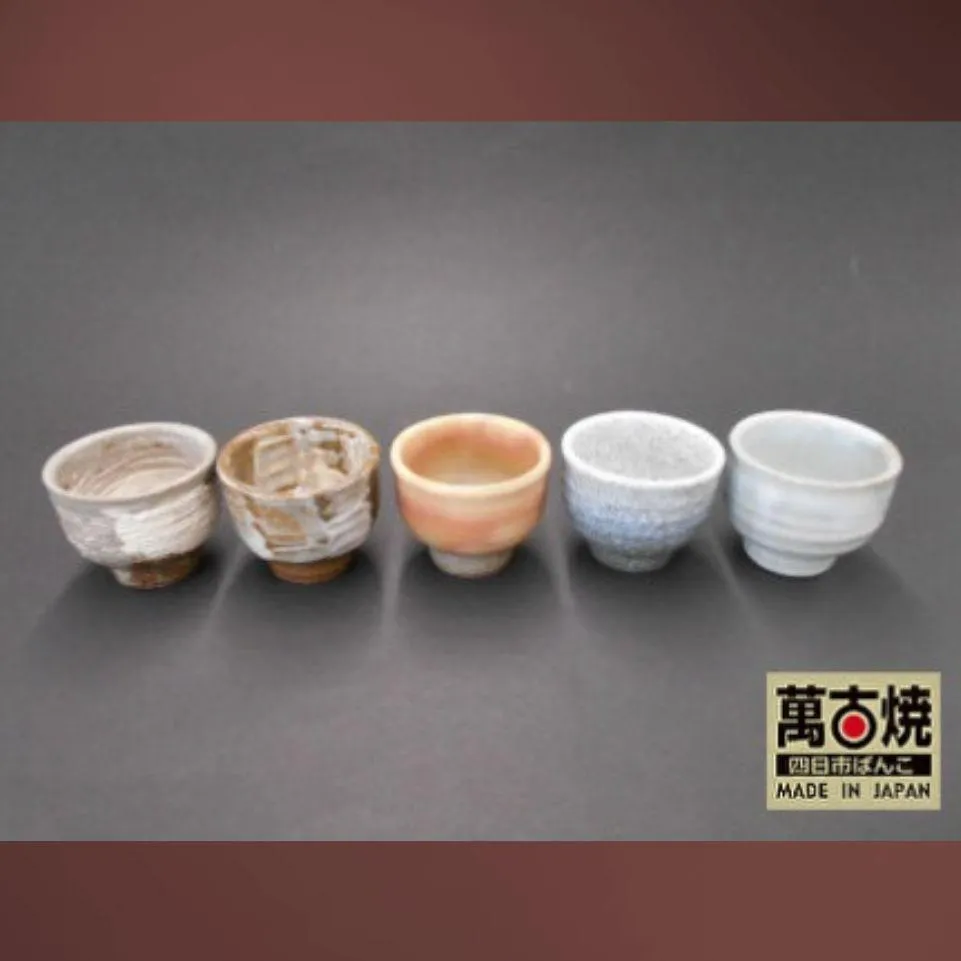 【萬古焼（ばんこやき）】手造りぐい吞５客組