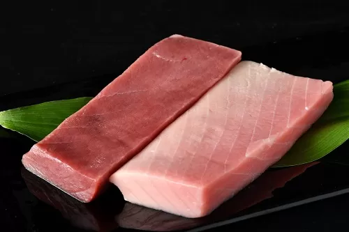 [2-134]国産本まぐろ中トロ赤身冷凍短冊セット 600g以上