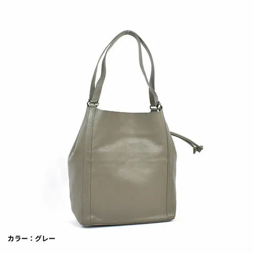 レディース本革バッグLサイズ 7M6-1012P（・グレー）