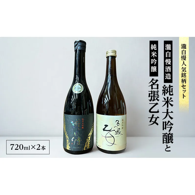 【伊勢志摩サミット乾杯酒入り・瀧自慢人気銘柄セット】瀧自慢酒造 「純米大吟醸」と純米吟醸「名張乙女」　瀧自慢酒造 純米大吟醸 純米吟醸 名張乙女 日本酒 酒 伊勢志摩 サミット 三重県 名張市