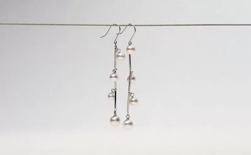 【070-03】志摩産アコヤ真珠ゆらゆらフックピアス*