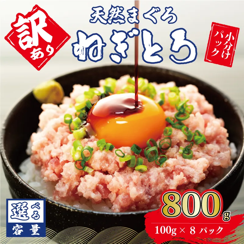訳あり ねぎとろ 800g (100g×8パック) 天然マグロ 冷凍 小分け 個包装 便利 簡単 ネギトロ ねぎとろ丼 ネギトロ丼 マグロ まぐろ 鮪 たたき 新鮮 海鮮丼 丼 寿司 おかず 惣菜 おつまみ 食べきり 1人前 三重県 伊勢 志摩 10000円 以上 1万円 以上 一万円 以上