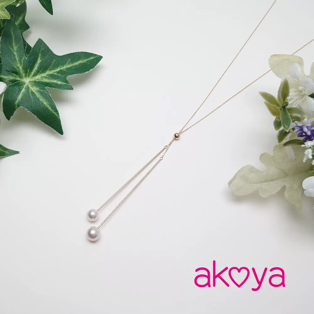 akoya Duo デザインネックレス / あこや ネックレス ペンダント 真珠 伊勢志摩 志摩 アクセサリー ギフト パール 母の日 ホワイトデー クリスマス 入学式 卒業式 結婚式 冠婚葬祭 〔140-16〕