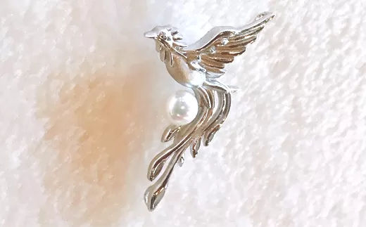 鳳凰「フェニックス」ピンブローチ / あこや真珠 ブローチ ピンブローチ 真珠 パール 伊勢志摩 志摩 アクセサリー 鳳凰 フェニックス ギフト プレゼント クリスマス 父の日 タイピン 