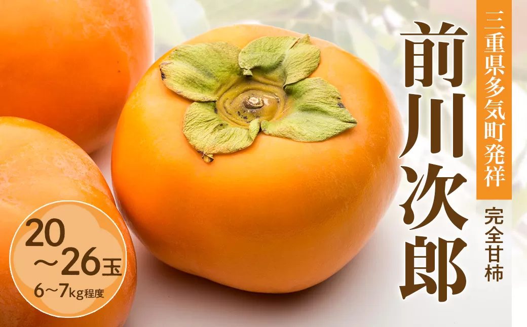 【先行予約・2026年 秋 発送】多気町発祥「前川次郎」 JA-02 ／ 次郎柿 完全甘柿 種なし 甘い ビタミンC 豊富