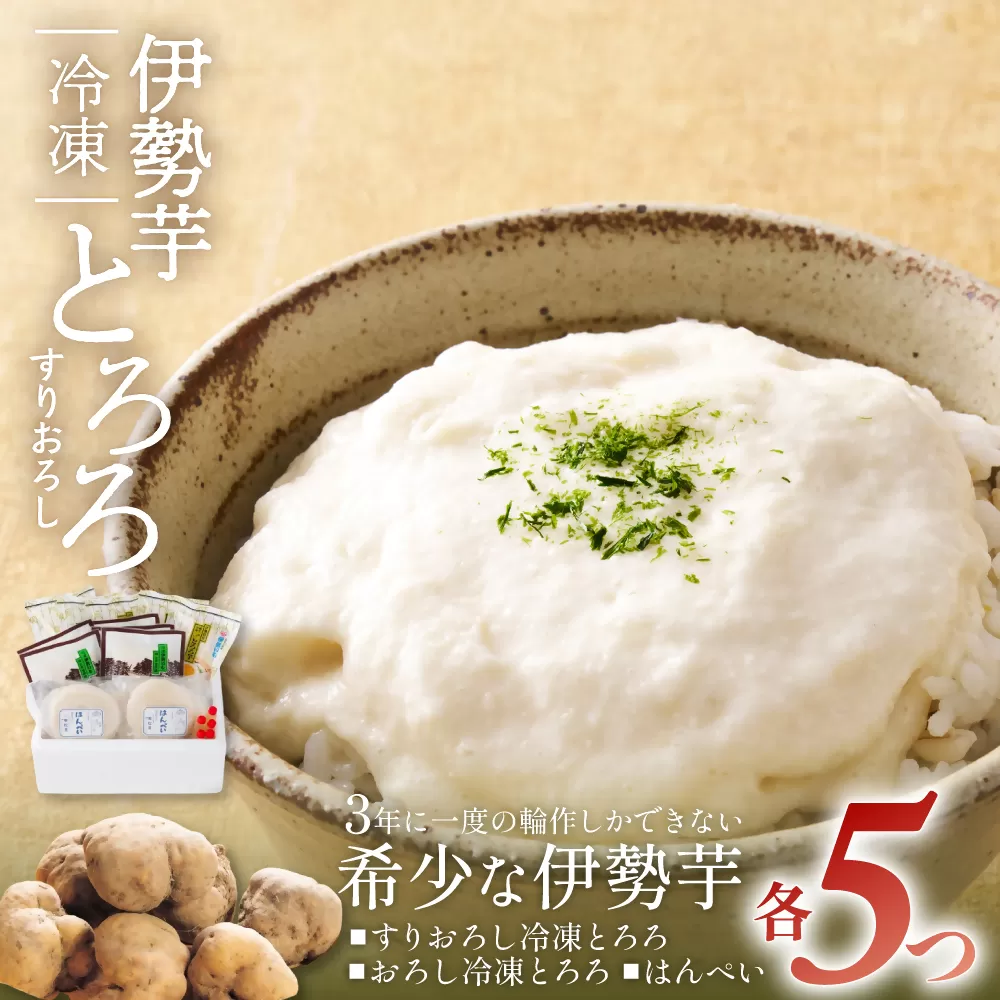 伊勢いも すりおろし 冷凍とろろとはんぺいセット 伊勢いも 芋 イモ とろろ 伊勢芋 とろろ芋 すりおろし 伊勢はんぺい お手軽 とろろ汁 ご飯 そば つけ汁 稀少 名産品 簡単 便利 粘り 個包装 冷凍 セット 詰め合わせ 三重県 多気町 HK-02