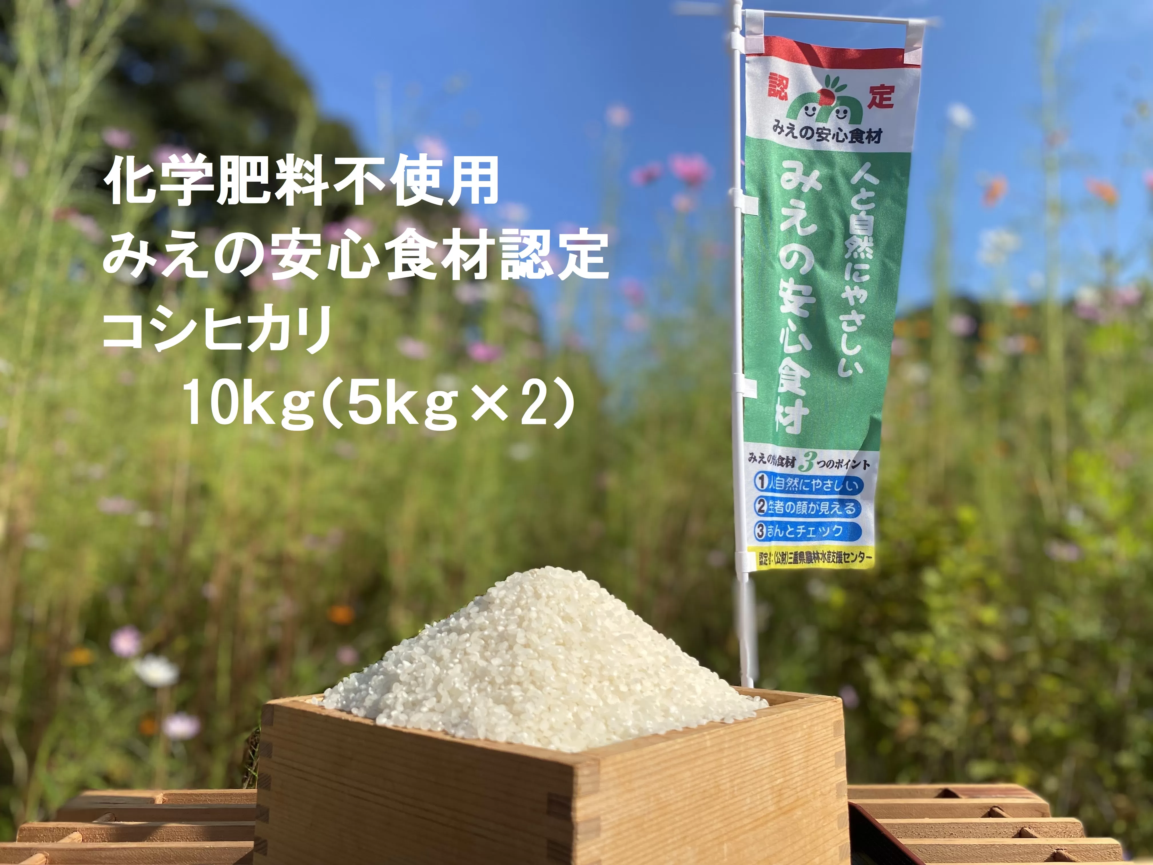 コシヒカリ 5㎏ れんげ緑肥で育てたみえの安心食材の認定 　化学肥料 不使用 みえ 安心食材認定 国産 コシヒカリ コシヒカリ コシヒカリ コシヒカリ GE-03