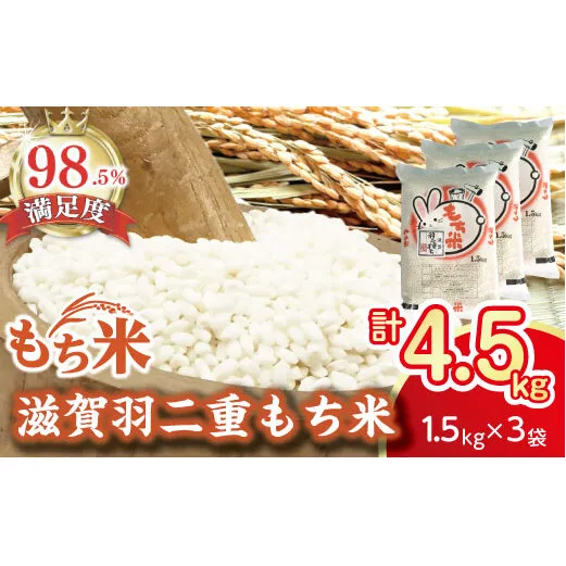 【7年産】滋賀羽二重もち米【1.5kg×3袋】【T036W1】