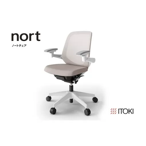 イトーキ『ノートチェア』メッシュバック ウレタンキャスター 張地：グレイッシュブラウン（KJ-187JEM2W9F6F）【EI010U】