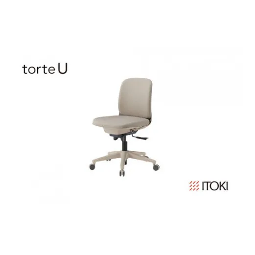 イトーキ『トルテU』5本脚 ナイロン双輪キャスタータイプ フレーム:エクリュベージュ( KJ-340CF-H9F6F)[EI030W1]