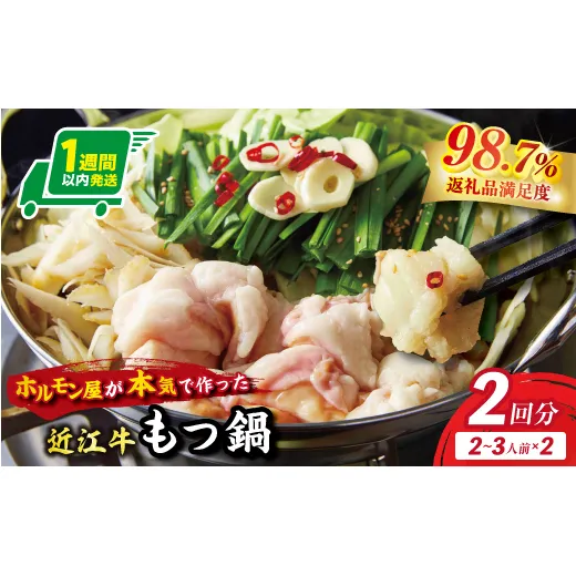 【1週間以内発送】数量限定 ホルモン屋が作った本気のもつ鍋セット 2回分 2~3人前【FO09W】(滋賀県 近江八幡市)