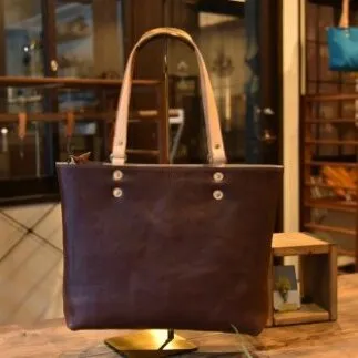ハンドメイド　レザートートバッグ・名入れ可能【CC05W】