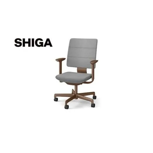 イトーキ SHIGA シガ 昇降脚 背トリプル ベースカラー:チェストナットブラウン / 座面カラー:グレーC（KJ-517SEM-F2C5F）キャスター5本脚 【アンクルムーブ・シンクロロッキング / アジャスタブル肘 / 抵抗付きウレタンキャスター】 日本製 ワークチェア オフィスチェア 柴田文江氏デザイン【EI183W】