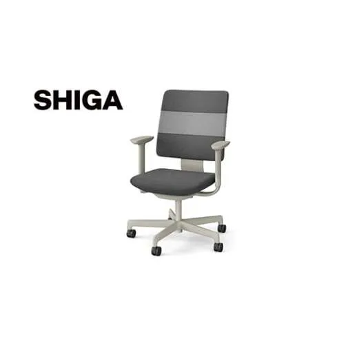 イトーキ SHIGA シガ 昇降脚 背トリプル ベースカラー:ペールオリーブ / 座面カラー:ツートーンWC（KJ-517SEM-L4WCF）キャスター5本脚 【アンクルムーブ・シンクロロッキング / アジャスタブル肘 / 抵抗付きウレタンキャスター】 日本製 ワークチェア オフィスチェア 柴田文江氏デザイン【EI188W】