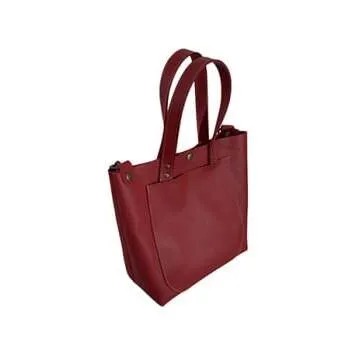 【八幡レザー】ショルダー付きトートバッグ（赤）【DP11W】