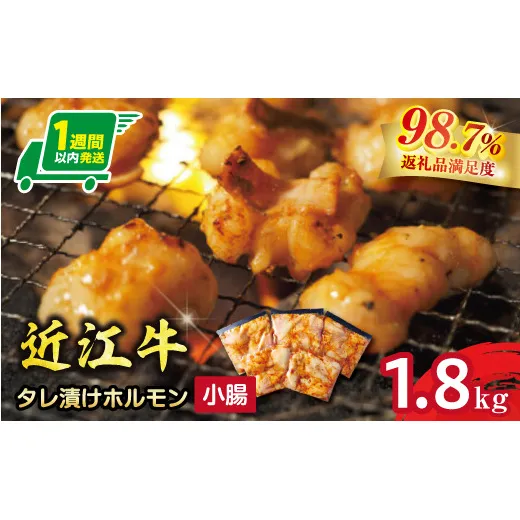 【1週間以内発送】味付けホルモン 秘伝のタレ漬け 近江牛小腸 1,800g(300g×6)【FO75W】(滋賀県 近江八幡市)