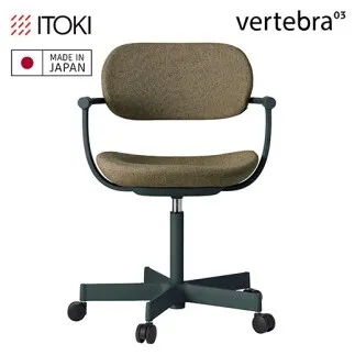 イトーキ バーテブラ03(vertebra03)/ダークグリーン/5本脚/CD張地:ダークオリーブ/抵抗付ウレタン双輪キャスター/オフィスチェア デスクチェア ダイニングチェア/KG825CDM1G1L2CF【EI203W】