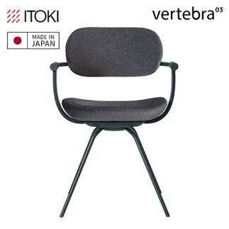 イトーキ バーテブラ03(vertebra03)/ダークグリーン/4本脚/CD張地：オフブラックW/抵抗付ウレタン双輪キャスター/オフィスチェア デスクチェア ダイニングチェア/KG-855CD-G1W2CF【EI204W】