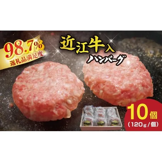 近江牛入（生）ハンバーグ【1.2kg（120ｇ×10個）】【AG09W】