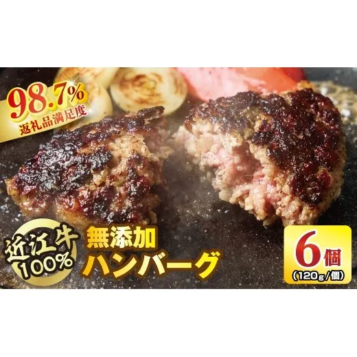 近江牛100％【無添加】食べ応え抜群！超あらびきワイルドハンバーグ　720g（約120g×6個）【FO18W】（滋賀県　近江八幡市）