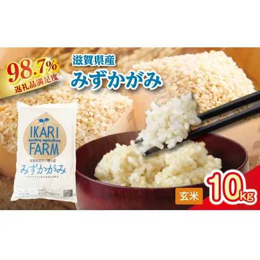 【新米】令和8年産冷めても美味しいあっさりとした味わい「みずかがみ」玄米【10kg（5kg×2袋）】【C018W2】（滋賀県　近江八幡市）