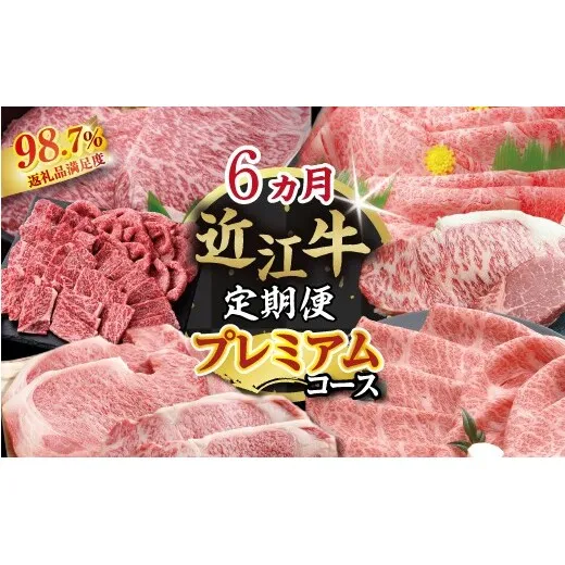 【期間限定】特選近江牛定期便（６カ月）プレミアムコース【ZZ53W】（滋賀県　近江八幡市）