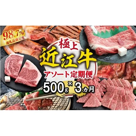 【期間限定】極上近江牛500g　食べ方色々！アソート定期便【ZZ61W】（滋賀県　近江八幡市）