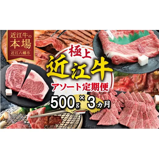 【期間限定】極上近江牛500g　食べ方色々！アソート定期便【ZZ61W】（滋賀県　近江八幡市）