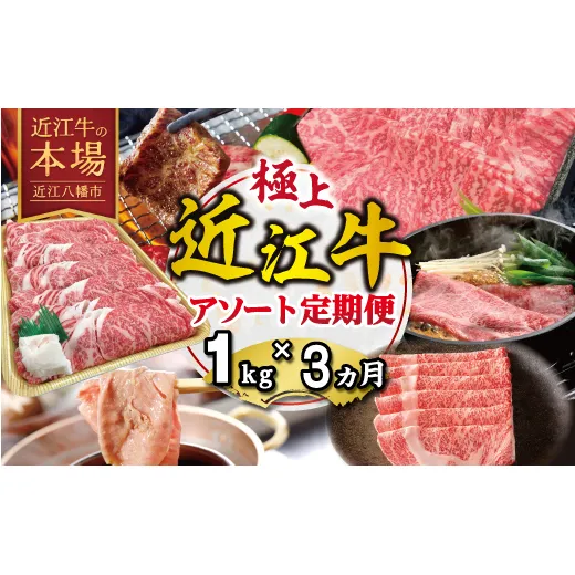 【期間限定】極上近江牛1kg　食べ方色々！アソート定期便【ZZ62W】（滋賀県　近江八幡市）