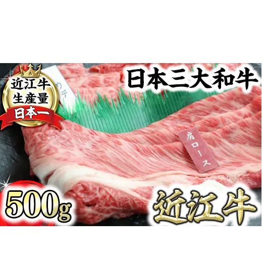近江牛霜降り・赤身すき焼き用（肩ロース・ウデ）【500g（肩ロース250ｇ、ウデ250ｇ）】　【CO05U】

