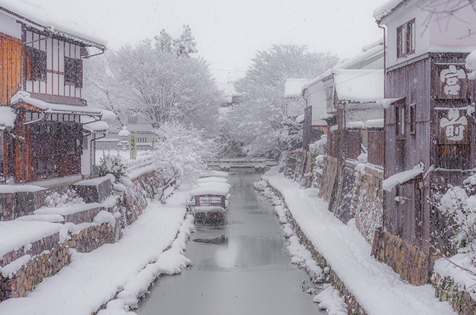 八幡堀の雪景色