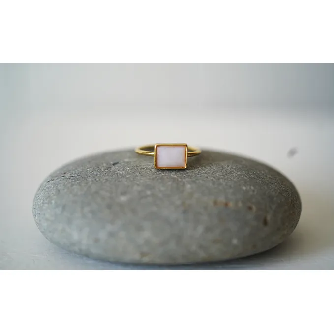 池蝶貝（イケチョウガイ）レグタングルリング【10号】 アクセサリー 指輪 ファッション小物 雑貨 