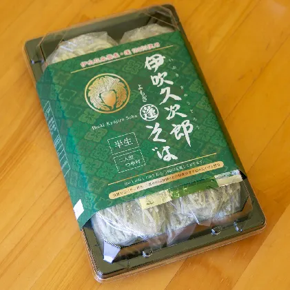 伊吹久次郎蓬（よもぎ）そば 6人前 つゆ付 半生蕎麦 麺類 伊吹そば 