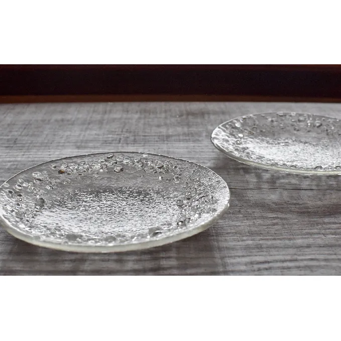 ガラスのお皿（小皿2枚組） 食器 工芸品 ガラス製 