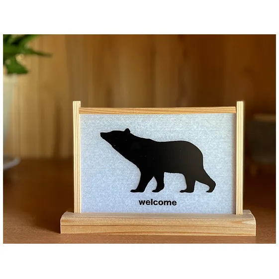 【笹木木工×早川鉄兵】切り絵のミニパネル インテリア 工芸品 LEDプッシュ式ライト 