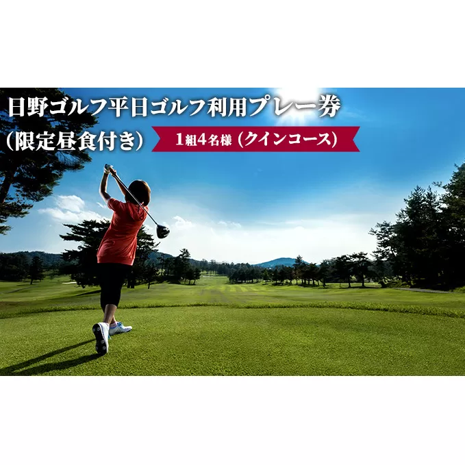 日野ゴルフ場平日ゴルフ利用プレー券/1組4名様（クインコース）