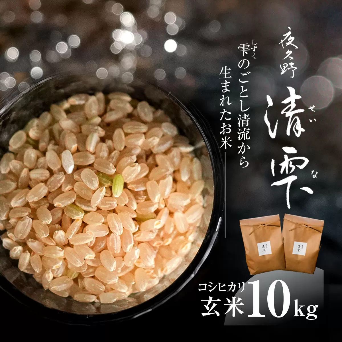 ＜令和7年9月末より発送予定！＞京都夜久野産　清雫（せいな）　コシヒカリ＜玄米10kg＞/ 令和7年度産 先行 10kg 5kg×2袋 収穫 玄米 夜久野 京都 京都府 福知山 FCDB021