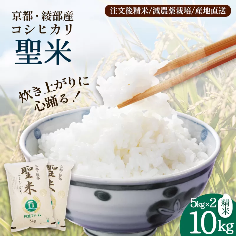 「聖米」 白米 10kg (5kg×2) | 米 お米 こしひかり 白米 精米 ごはん おこめ 国産 京都府 綾部市