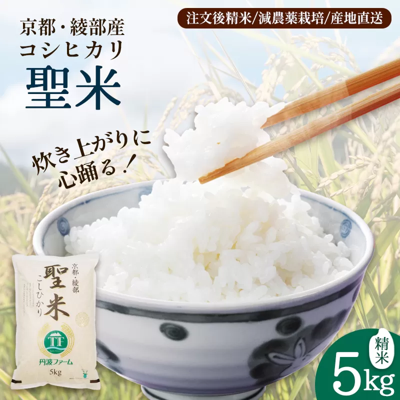 「聖米」 白米 5kg | 米 お米 こしひかり 白米 精米 ごはん おこめ 国産 京都府 綾部市